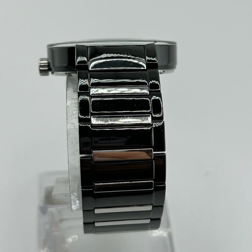 Bulova Men's Watch 98D109 Quartz Black Dial Diamond Accent Stainless Steel 40mm